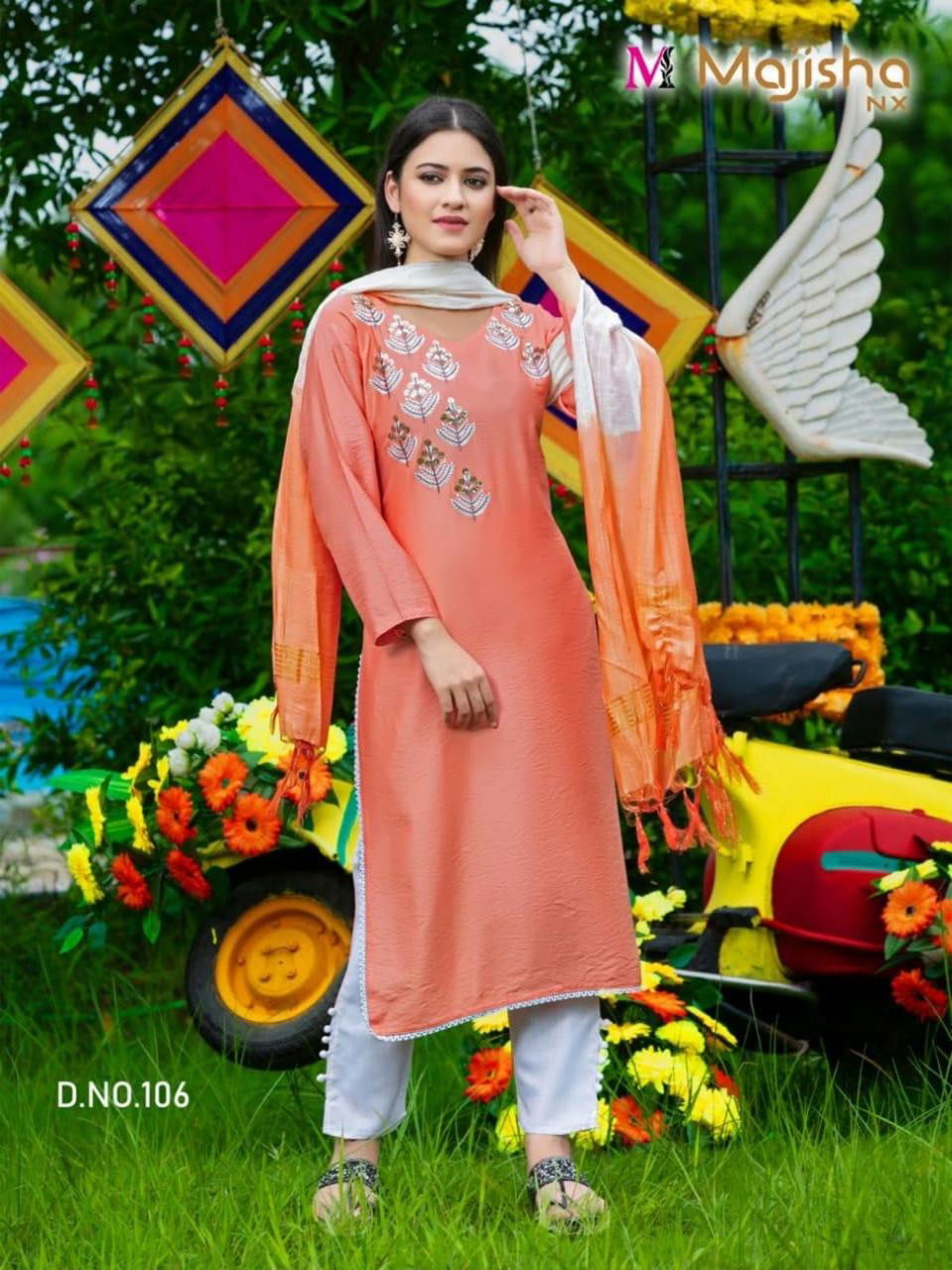 Majisha Nx Serina 1 New Exclusive Wear Designer Kurti Pant With Dupatta Collection